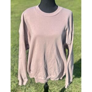 Gymshark‎ Sweatshirt Mens Large Beige Crewneck Pullover Casual Logo Long Sleeve